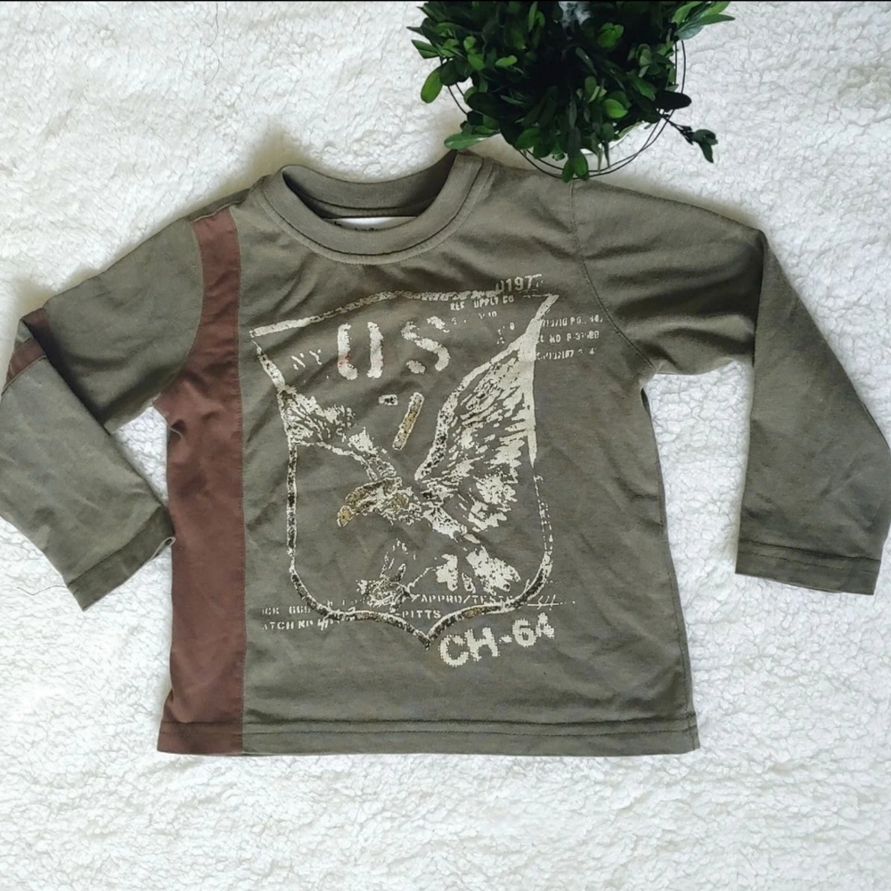 Chavitos and kids long sleeve boys green shirt 3T